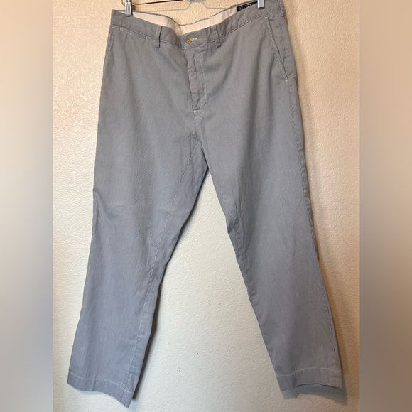 Vintage Polo Ralph Lauren Pinstripe Seersucker Cotton Blue Preppy Pants 38/30 - Picture 2 of 13